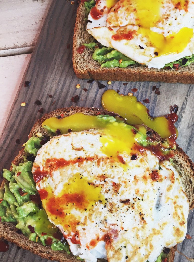 Avocado Toast with Egg and Siracha