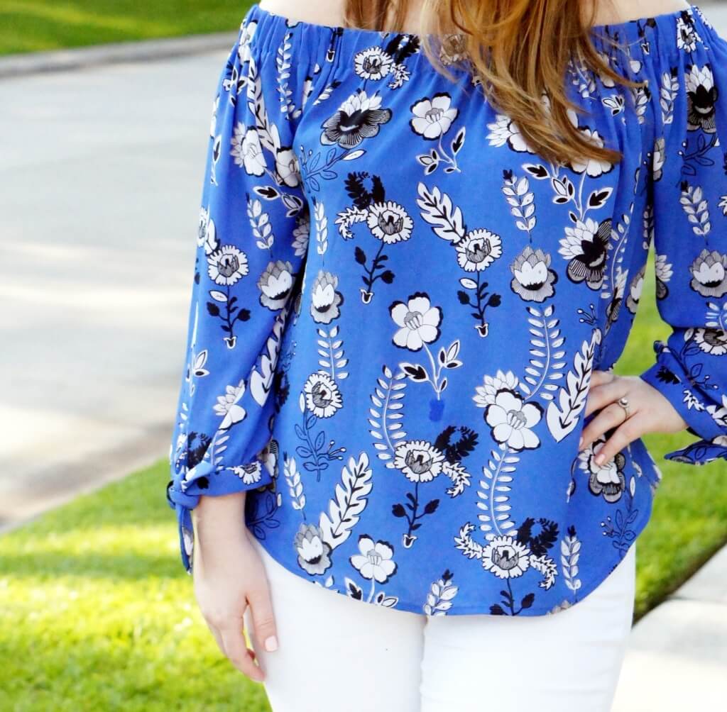 off the shoulder summer floral top