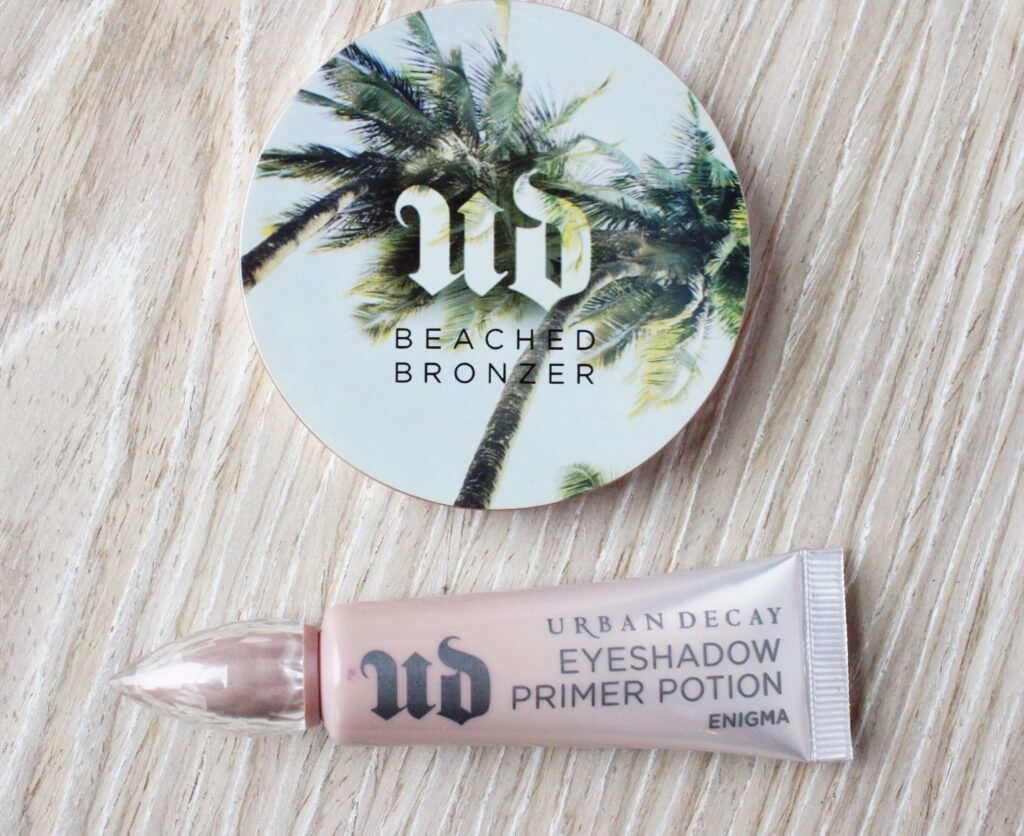 urban decay beached bronzer, urban decay eyeshadow primer, may and june beauty favorites 2016, summer