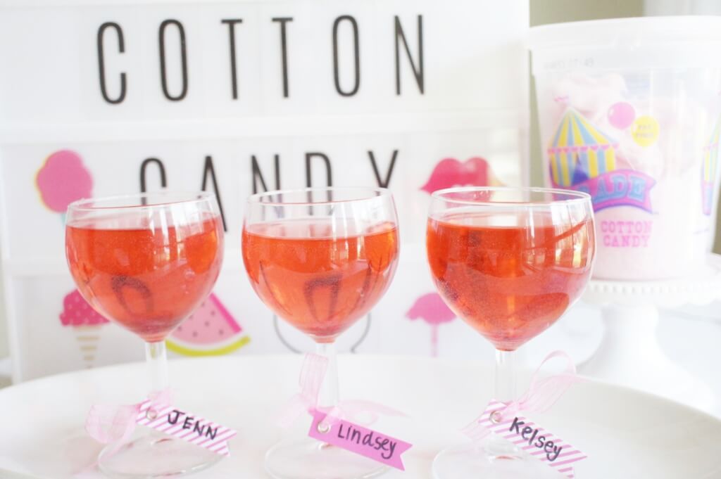 Cotton Candy Cocktail, Cotton Candy, Pink, Entertaining, Hosting, Bachelorette party, bachelorette, girls night, GNO, cocktail, happy hour, drink, entertaining, our messy table , moscato, 